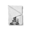 thumbnail image 2 of Steam Engine Soft Flannel Fleece Throw Blanket, Old Fireman Truck Drawing Effect Picture British Antique Transport, Cozy Plush for Indoor and Outdoor Use, 60" x 80", Charcoal Grey White, by Ambesonne, 2 of 6