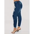 thumbnail image 6 of aPAY Jeans for Women Long Denim Hole  Pants Y2K Vintage  Street Style Elastic Waist Regular Size, 6 of 6
