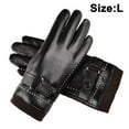 thumbnail image 1 of Guantes de cuero de invierno para mujer, guantes cálidos con forro polar de lana, guantes térmicos gruesos para conducir en la nieve con pantalla táctil MFZFUKR 2034351-2, 1 of 9