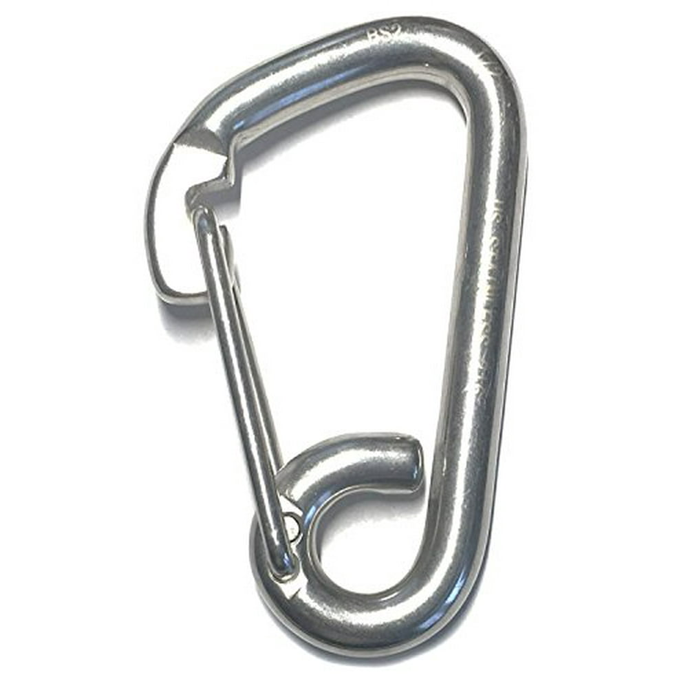 Stainless Steel 316 Spring Hook Carabiner 1/2 Marine Grade Safety Clip