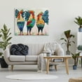 thumbnail image 2 of Stupell Industries Bold Patterned Chickens Hens Vivid Feathers Standing Painting Gallery Wrapped Canvas Print Wall Art, Design by Karrie Evenson, 2 of 7