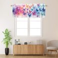 thumbnail image 2 of Colorful Butterfly Window Curtain Valances Watercolor Rainbow Butterflies Rod Pocket Window Valance for Living Room Bathroom Bedroom Kitchen 54 by 18 in, 1 Panel, 2 of 6