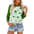 thumbnail image 3 of Aofany St Patricks Day Tops for Women 3/4 Sleeve Crewneck Shamrock Shirts Casual Trendy Festival Holiday Tunic Tee Tops, 3 of 6