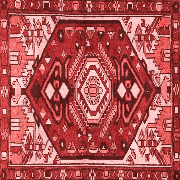 Ahgly Company Indoor Square Persian Red Traditional Area Rugs, 4' Square