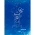 thumbnail image 2 of Borders, Cole 19x24 Gold Ornate Wood Framed with Double Matting Museum Art Print Titled - PP713-Faded Blueprint Astronomical Clock Patent Poster, 2 of 4