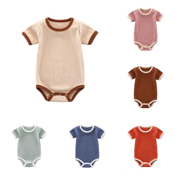 Baby Girls Bodysuits Soft Ribbed Romper for Toddler 0 24 Months Comfortable Breathable Casual Outfit