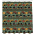thumbnail image 3 of Ambesonne Tea Party Shower Curtain, Chinese Vibes Print Boho, 69"Wx84"L, Reseda Green and Marigold, 3 of 3