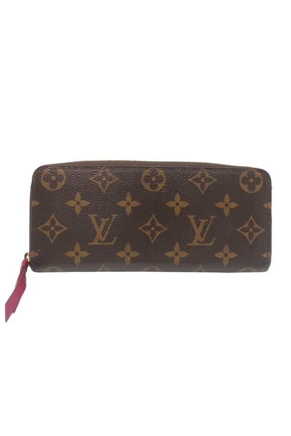 Pre-Owned Louis Vuitton Portefeuille Clemence Women's Long Wallet M60742 Monogram Fuchsia