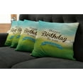 thumbnail image 2 of Ambesonne Birthday Throw Pillow Cover 4 Pack, Sincere Greeting Blur, 24", Turquoise Green Yellow, 2 of 6