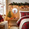 thumbnail image 3 of Welcome Sign for Front Door, Merry Christmas Round Metal Wall Art Wreaths, Winter Red Boots Stars Berry Leaves Outdoor Indoor Wall Hanging Sign for Porch Decor Housewarming Gifts 5.9 Inch, 3 of 8