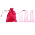 thumbnail image 2 of de ventosas faciales de silicona de 4 piezas, kit de ventosas de masaje al vacío para ojos y cara con bolsa shamjiam El ahuecamiento del masaje del silicón, 2 of 9