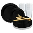 thumbnail image 4 of Smarty Black Vintage Disposable Plastic Wedding Value Set (60 Guests), 4 of 7