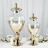 Efavormart Pack of 2 | Chrome Gold Ombre Glass Candy Jars Apothecary Jars Wedding Candy Buffet Containers - 28" & 21"
