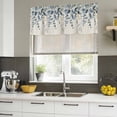 thumbnail image 4 of 2 Pack Navy Blue Eucalyptus Valances for Windows Bedroom Living Room Window Treatments, Farmhouse Weeping Leaves Linen Rod Pocket Valance Drapes Short Kitchen Curtains Over Sink 60"x18", 4 of 8