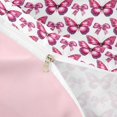 thumbnail image 4 of Erosebridal Cartoon Butterfly Pattern Duvet Cover Set,Pink Bowknot Glitter Print Bedding Full For Girls 3-Piece,No Comforter,Reversible, 4 of 6