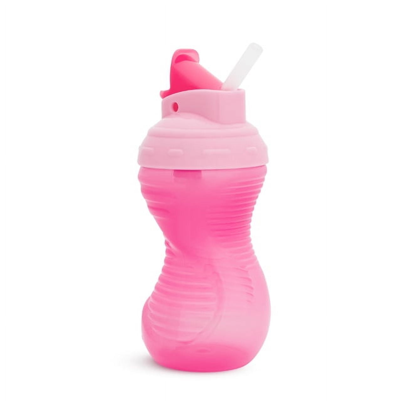 (4 pack) Munchkin® Mighty Grip® Toddler Flip Straw Sippy Cup, 10 oz, Pink, Unisex