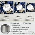 thumbnail image 4 of Designart "Renaissance Revival In Cobalt Blue II" floral Blue Large Square Mirror - Square Bedroom Mirror Printed Wall Decor - Cottage Square Printed Wall Mirror Art, 4 of 5