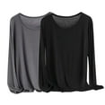 thumbnail image 1 of MeetoTime 2 Pcs Hauts à Manches Longues pour Femmes T-Shirt Basique Col Rond Doux Grande Taille T-Shirts Confortables X-6X, 1 of 2