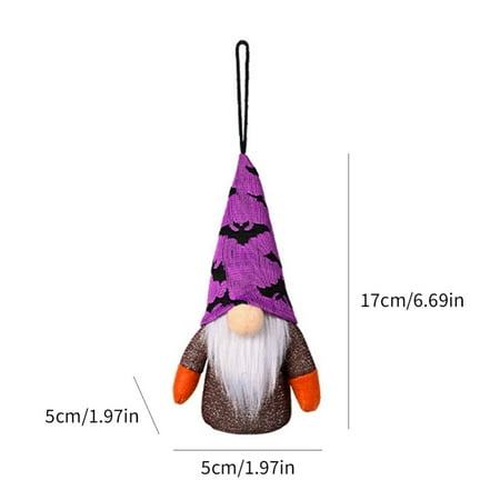 

Halloween Bat Hat Faceless Gnome Doll with Lights Hanging Pendant Tree Decor Harvest Sunflowers Plush Doll Decorations For Home