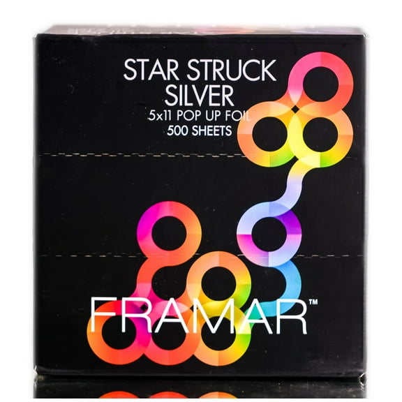 5x11 - 500 Sheets , Framar Star Struck Silver 5x11 Pop Up Foil, hair scalp beauty - Pack of 2 w/ SLEEKSHOP 3-in-1 Comb-Brush
