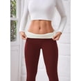 thumbnail image 4 of High Waisted Thicken Leggings for Women - No See Through Tummy Control Cycling Workout Yoga Pants Wine Red M, 4 of 8