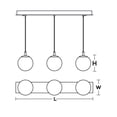 thumbnail image 2 of LRTP07MBBKLNR3 AFX Loretto - 3 Light Triple Pendant In Modern Style-7 Inches Tall and 7 Inches Wide-Black Finish, 2 of 2