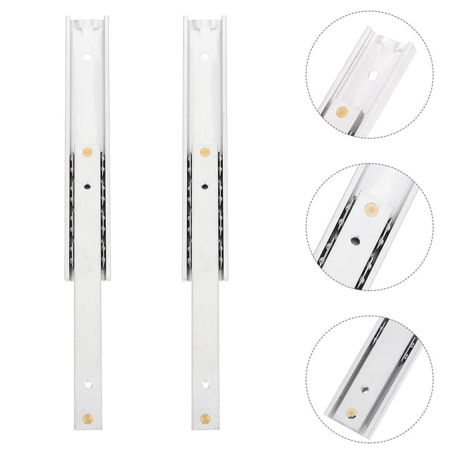 unbranded 2Ud Doble Rieles Para Muebles Y Cajones Plata Resistente Y Duradero Para Uso En El Hogar