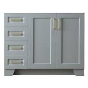 ARIEL TAYLOR 42 IN. RIGHT OFFSET SINGLE SINK BASE CABINET IN GREY
