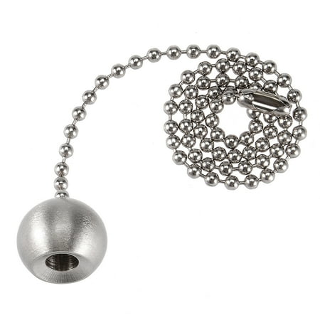 Decorative Log - Unique Bargains Brushed Nickel Decorative Ball Pendant with 12 inch Long Pull Chain for Light