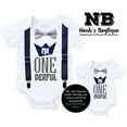 thumbnail image 5 of Mr Onederful First Birthday Shirt Outfit Boy with Black Bow Tie Suspenders Navy Blue Grey Saying Cake Smash 1st Birthday Party Noah's Boytique 12-18 Months, 5 of 6