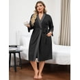 thumbnail image 3 of Ekouaer Plus Size Robe for Women Waffle Knit Bathrobe Short Lightweight Kimono Robes with Pockets Maternity Robe, 3 of 6