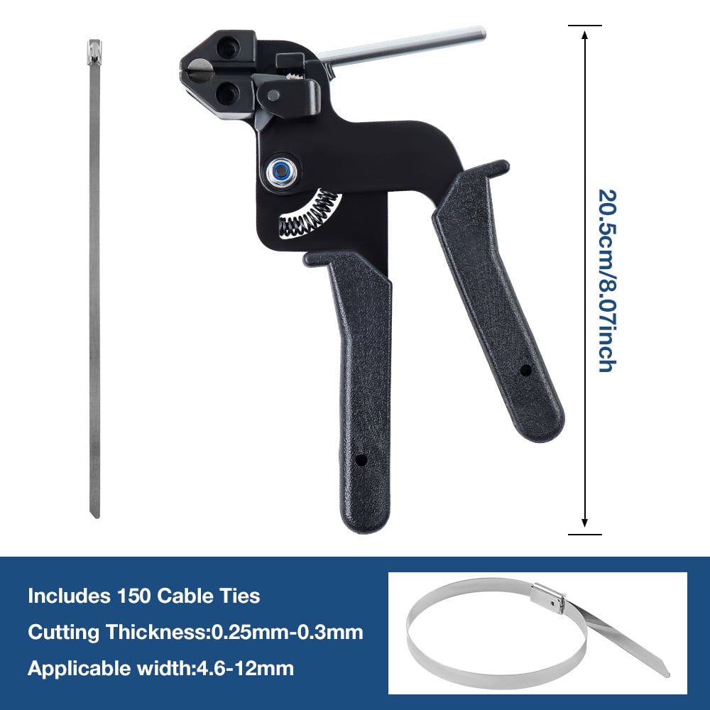 Stainless Steel Cable Tie tool- Heavy Duty Zip Tie Tightener Tool with Tensioning & Cutting Function, Perfect for Industrial, Automotive, and Home Use