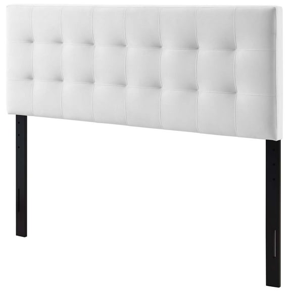 Contemporary Modern Urban Designer Bedroom Queen Size Tufted Headboard, Velvet Fabric, White