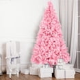 thumbnail image 4 of 6ft Pink Artificial Christmas Pine Tree Seasonal Holiday Carnival Home Party Decoration for Home, Office, Party Decoration Indoor Outdoor with 1600 Branch Tips and Foldable Stand, 4 of 8
