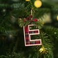 thumbnail image 5 of Christmas A-Z Initial Letter Ornaments,Buffalo Plaid Monogram Christmas Alphabet Ornament,Personalized Initial Christmas Tree Ornaments,Farmhouse Rustic Wooden Monogram Decoration for Craft Ornaments, 5 of 8