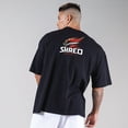 thumbnail image 5 of Red Gym Fitness T-shirt Men Running Sport Loose Shirt Short Sleeve Cotton Tee Tops Summer Male Bodybuilding Training Clothing, 5 of 6