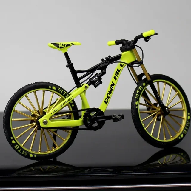 1:10 Mini Alloy Bicycle Model Diecast Metal Finger Racing Mountain Bike Folded Cycling Ornaments Collection Toys For Children With foam box E