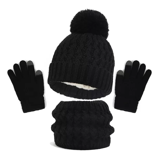 3pz Gorro Y Bufanda De Invierno Y Guantes Para Niño 2-8 Años