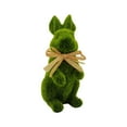 thumbnail image 2 of Taicans Easter Flocked Bunny Decor,Flocked Bunny Moss Bunnies Spring Decor,Green Fuzzy Flocked Bunny Easter Holiday Spring Decor Rabbit Figurines-B, 2 of 6