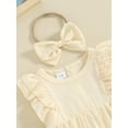 thumbnail image 4 of Bagilaanoe Newborn Baby Girl Summer Rompers Sleeveless Bodysuits + Headband 3M 6M 12M 18M Infant Casual One Piece Jumpsuit, 4 of 8