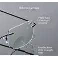 Bifocal Rimless Reading Glasses Blue Blocking Light Rimless Metal
