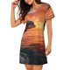 thumbnail image 2 of Fotbe Sunset Dancing Dolphin B Bata de Dormir para Mujer con Estampado, Camisón de Algodón de Manga Corta, Ropa de Dormir Casual, 2 of 6