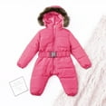 thumbnail image 4 of Caqnni Baby Boys Snowsuit Toddler Winter Clothes Coat Jacket Jumpsuit Winter Warm Snowsuit (6-9 Months,A02-Hot Pink), 4 of 7