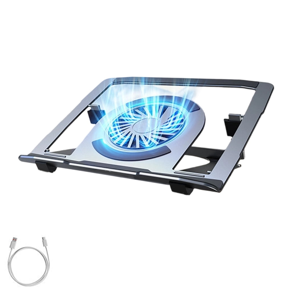 Ergonomic Laptop Stand With Silents Fan Cooling 5 Adjustable Heights And Builts In RGBs Lighting For Better Airflows