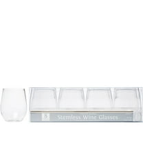 Elegani Holidays, Themes, Occasions Holiday Parties Easter Tableware; CLEAR Premium Plastic Stemless Wine Glasses 20ct