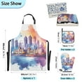 thumbnail image 3 of Mumbai City Skyline 5 Pcs Kitchen Set Heat Resistant Oven Mitts and Non-Slip Pot Holders with Adjustable Cooking Apron, 3 of 6