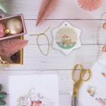 thumbnail image 6 of 3drose, Happy 89th Birthday, Bird in Flower Garden Cake, Gifts, Pastels, 3 inch Snowflake Porcelain Ornament, 6 of 7