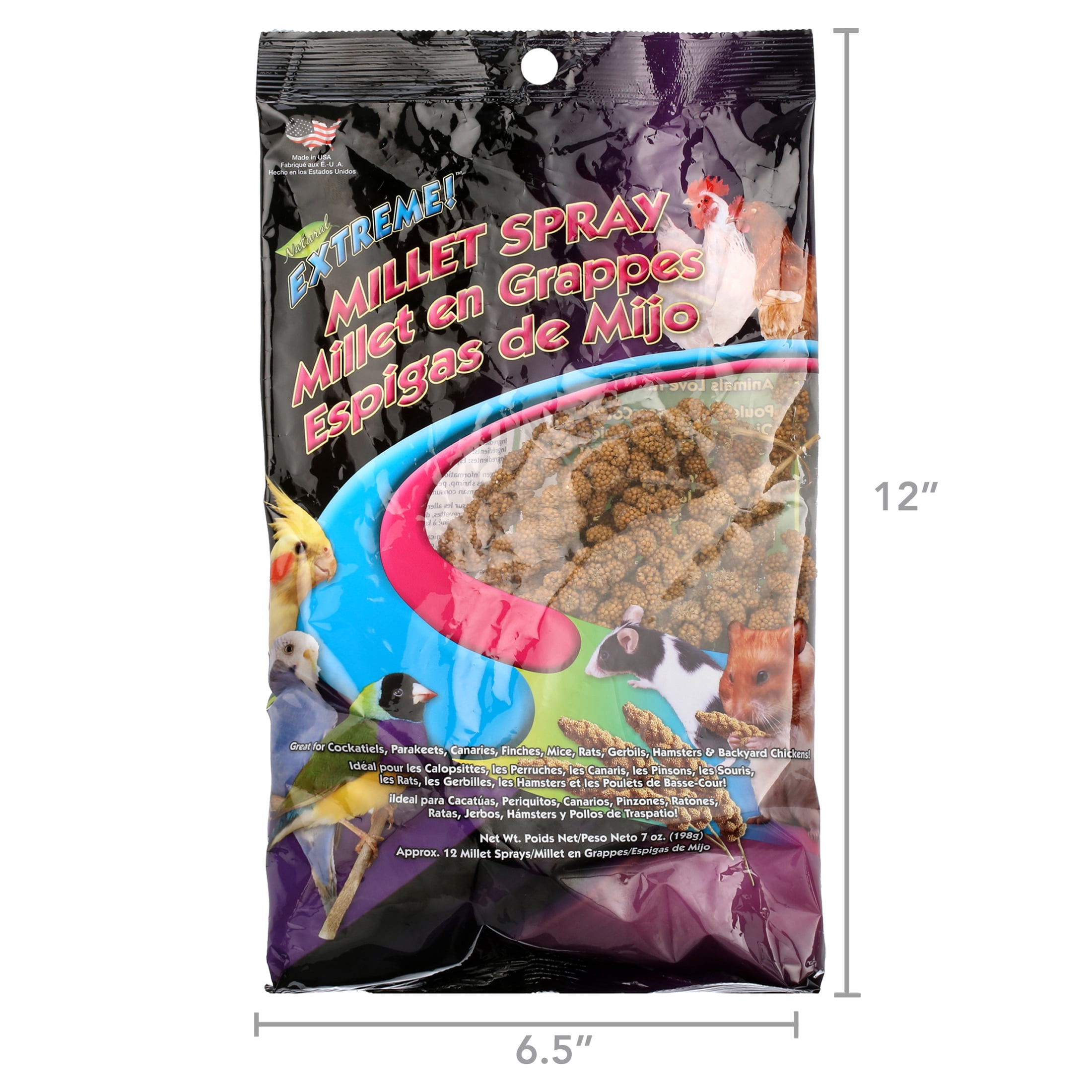 Brown's Extreme Natural Millet Spray Bird Treats, 12 count