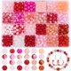 thumbnail image 1 of Cuentas de vidrio de 8 mm para hacer joyas, 552 piezas, 24 cuentas redondas rojas de color, cuentas espaciadoras sueltas para principiantes, 1 of 6