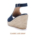 thumbnail image 4 of Gomelly Ladies Platform Sandal Peep Toe Espadrille Wedge Sandals Beach Shoes Comfortable Summer Work Deep Blue 8.5, 4 of 9